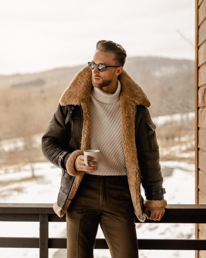 brown shearling jacket