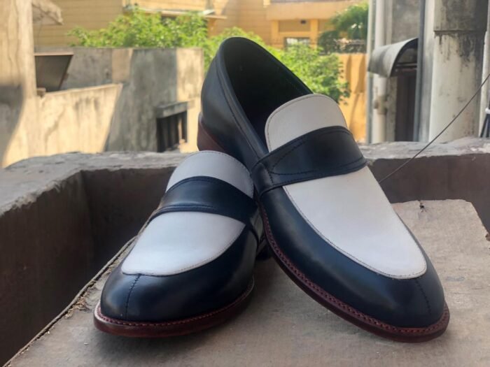 Black & White Leather Loafer