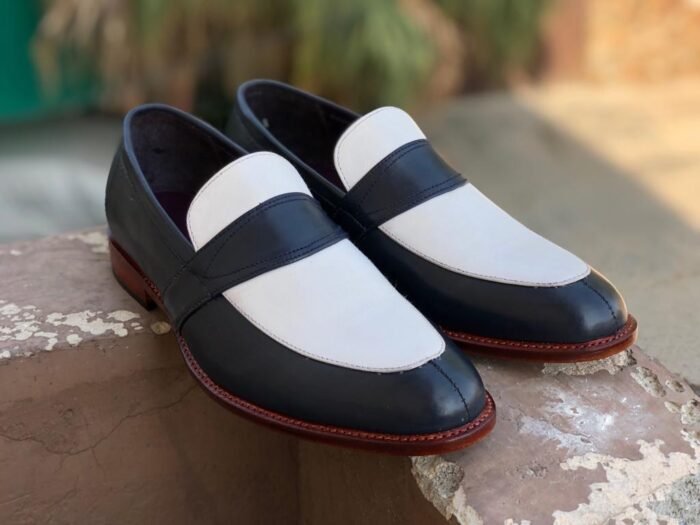 Black & White Leather Loafer