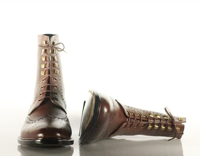 Men Brown Pebbled Leather