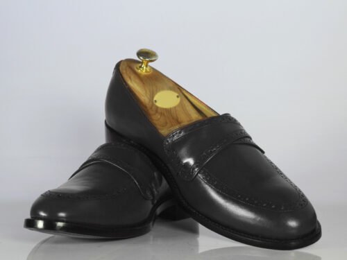 Black Leather Penny Loafers