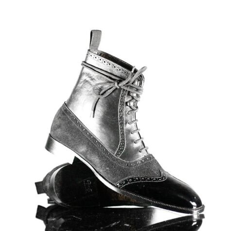 Men Black Leather Boots