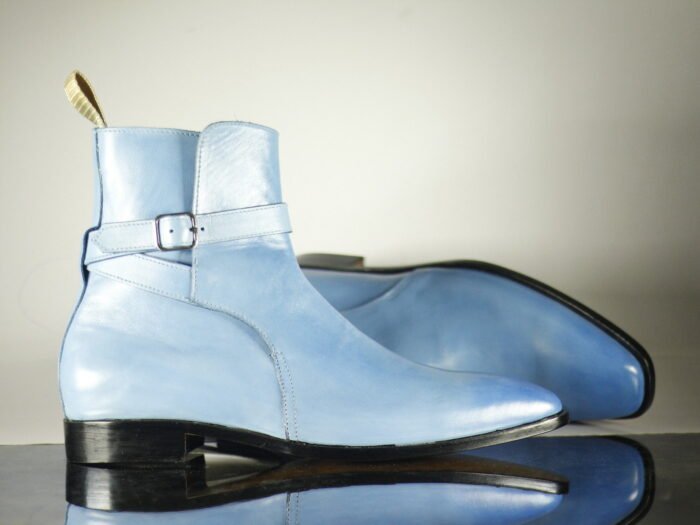 Blue Jodhpur Buckle Boots
