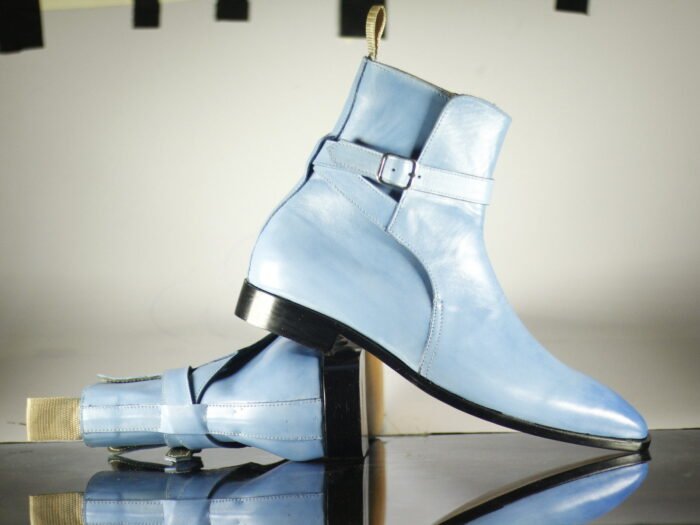 Blue Jodhpur Buckle Boots