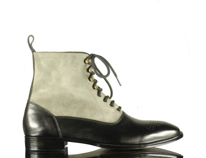 Leather Suede Brogue Boots