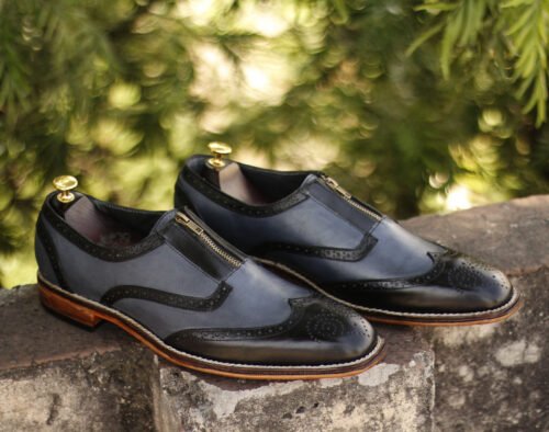 Brogue Zipper Shoes