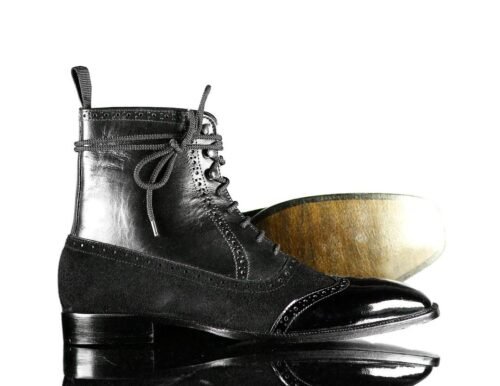 Men Black Leather Boots