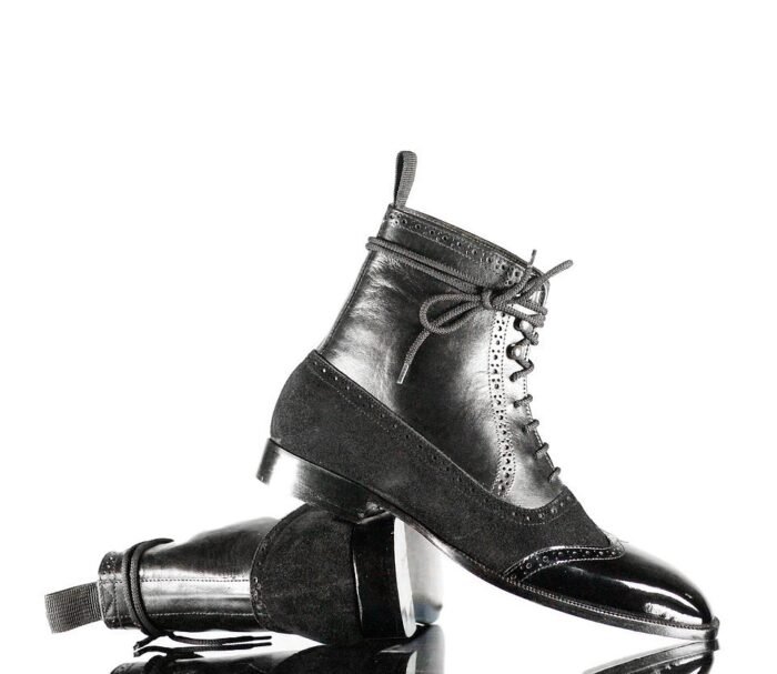 Men Black Leather Boots