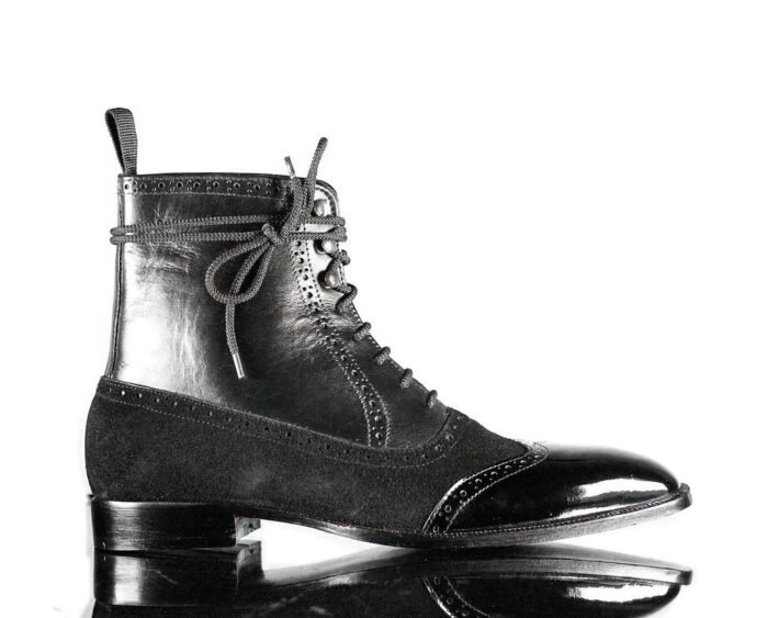 Men Black Leather Boots
