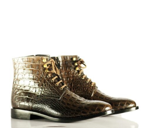 Alligator Textured Ankle Boots