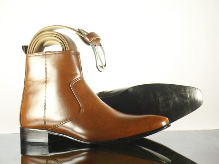 Leather Side Zipper Boots