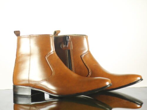 Leather Side Zipper Boots