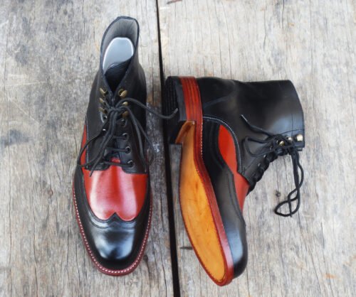 Black Brown Leather Boots