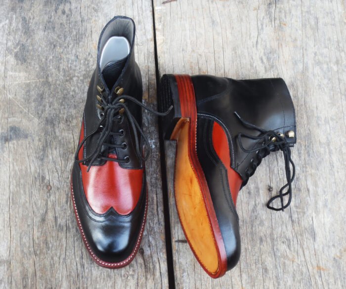 Black Brown Leather Boots