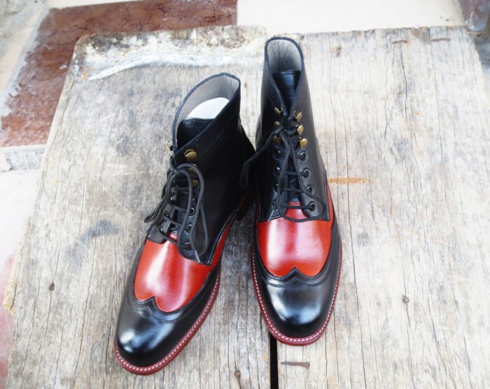 Black Brown Leather Boots