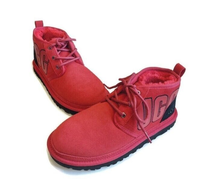 Men Wool Ankle Boot UGG Neumel Graphic Red Chukka Suede Boot - Image 5