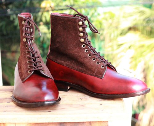 Handmade Burgundy Leather Boots