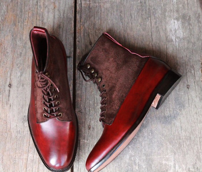 Handmade Burgundy Leather Boots