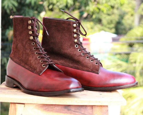 Handmade Burgundy Leather Boots