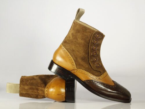 Men Handmade Brogue Boots