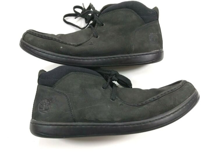 Men Leather Ankle Boot Timberland Cupsole Chukka Green Black Boot - Image 6