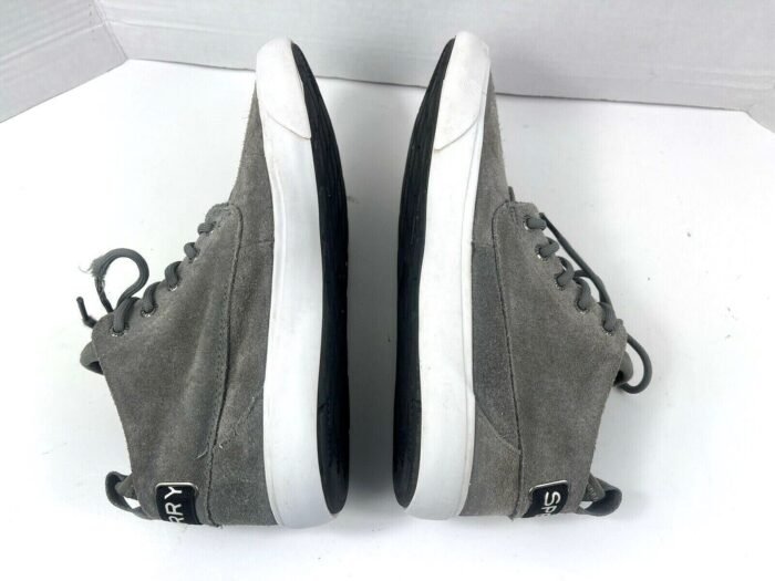 Men leather Ankle Boot Sperry Cutwater Chukka Grey Suede Lace Up Shoes - Image 7