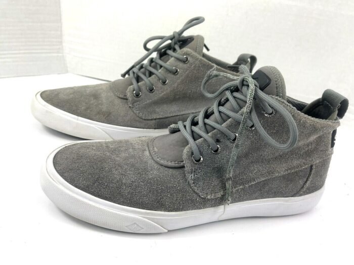 Men leather Ankle Boot Sperry Cutwater Chukka Grey Suede Lace Up Shoes - Image 6