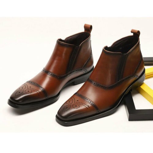 Men Leather Ankle Boot