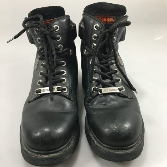 Men Leather Ankle Boot Harley Davidson Black Motorcycle Boot - Image 3