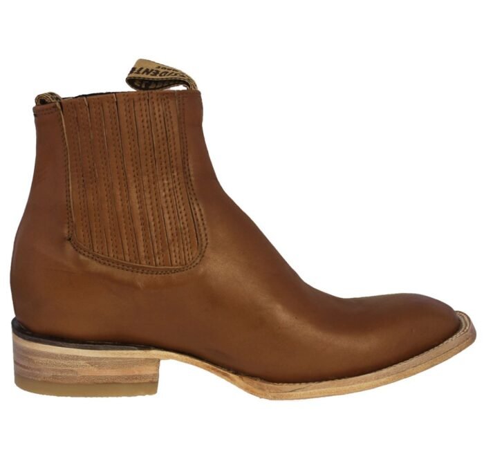 Men Leather Ankle Boot Honey Brown Chelsea Cowboy Dress Solid - Image 2