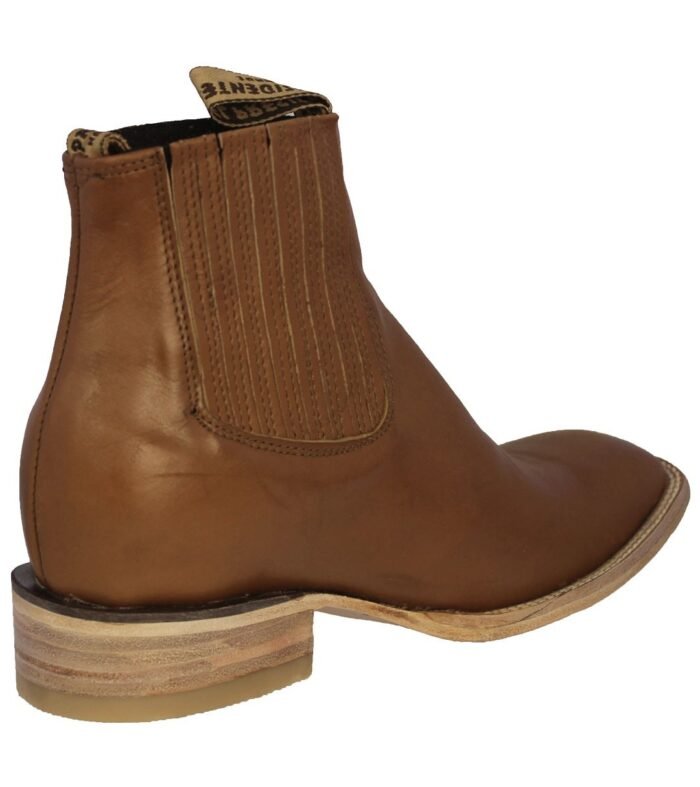 Men Leather Ankle Boot Honey Brown Chelsea Cowboy Dress Solid - Image 3