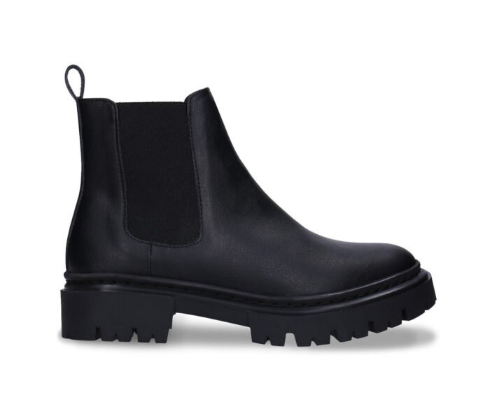 Men leather ankle boot black vegan zip confident booty style flat - Image 2