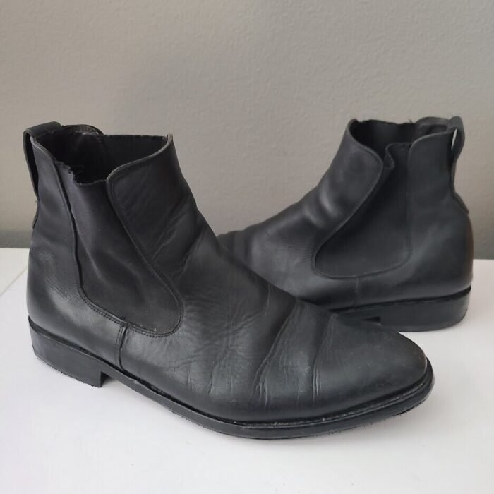 Men Leather Ankle Boot HESCHUNG Chelsea Style Black Beatles - Image 2