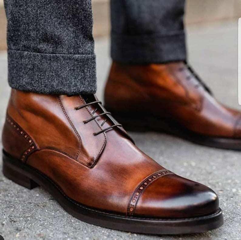 Men Handmade Ankle Boot
